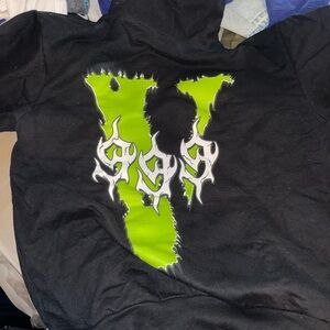 VLONE Black and Neon Green Graphic Tee
